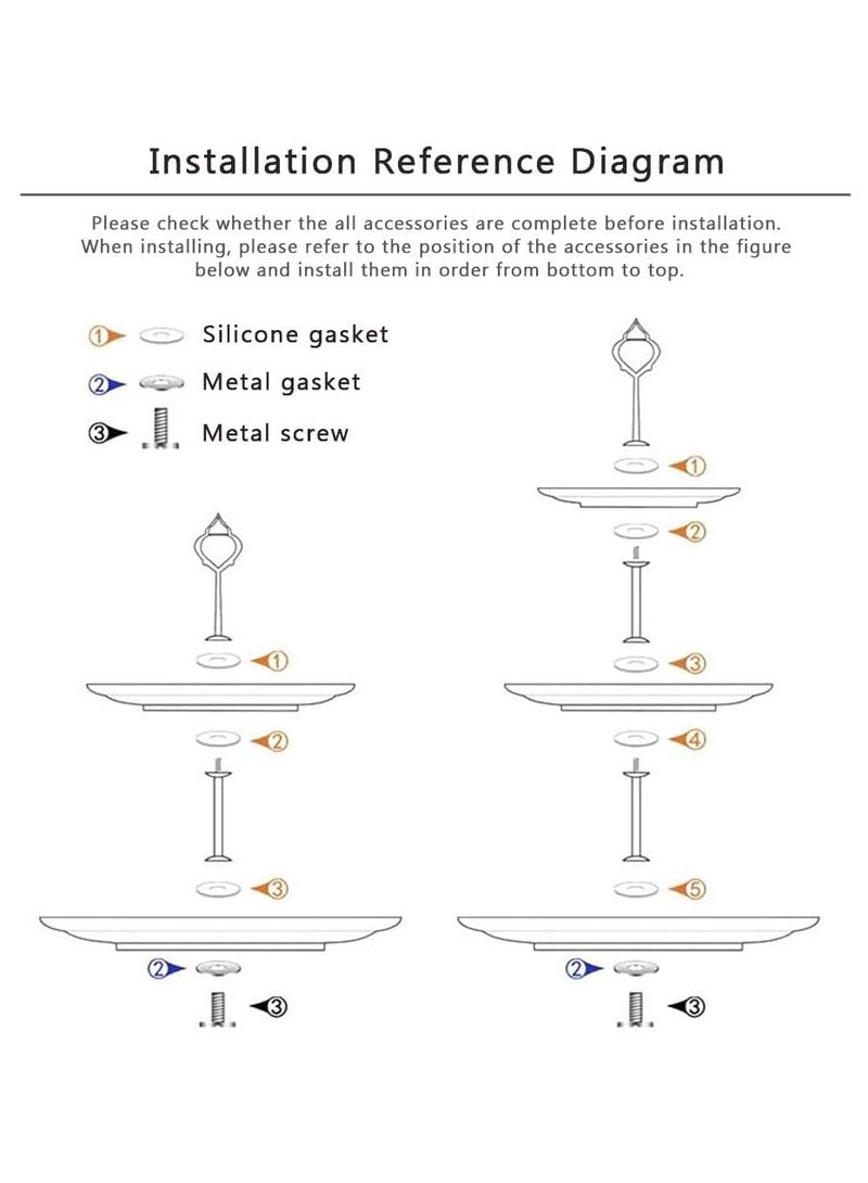 Zikra 5 Sets 3 Tier Cupcake Stand Hardware Handles, Vintage Tray Stand Center Holder Fitting with Screws and Flat Washers for Party Wedding Display Stand (Olive Branch Golden) - Image 3
