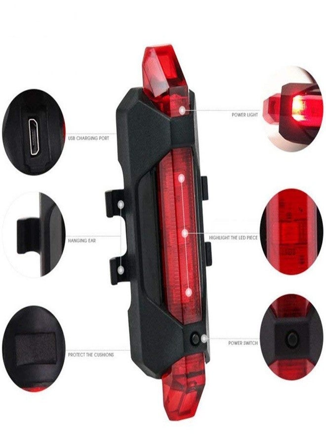TERXA مصباح خلفي LED عالي السطوع قابل لإعادة الشحن عبر منفذ USB من TERXA للدراجات | مصباح أمامي | ملحقات الدراجات | للاستخدام المنزلي/الرياضي/التمارين/الخارجي (عبوة من قطعة واحدة، متعدد الألوان) - Image 2