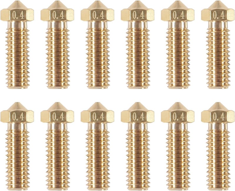 AITIAO 6PCS Volcano Nozzle 0.4mm M6 Hardened Steel Nozzles for J-Head Hotend Extruder Artillery/Sidewinder 3D Printer - Image 1