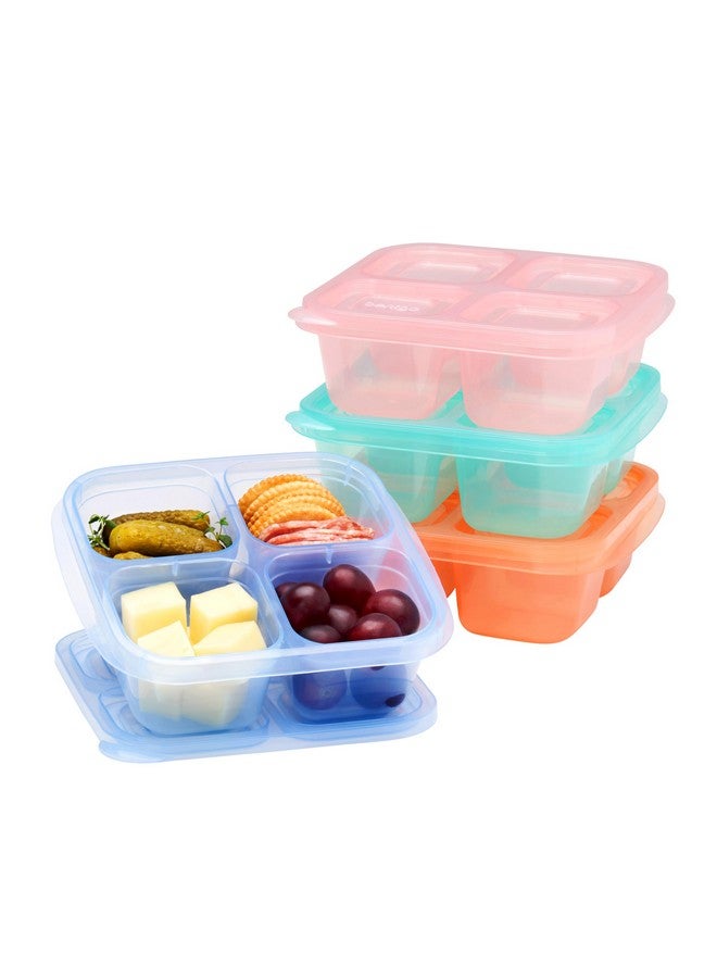 Bentgo Easyboxes 4-Compartment Snack Containers - 8-Piece Set with 4 Trays & 4 Custom-Fit Lids to Seal in Freshness - Reusable Food Storage & Meal Prep Bento BPA-Free Containers (Pastels) - Image 1