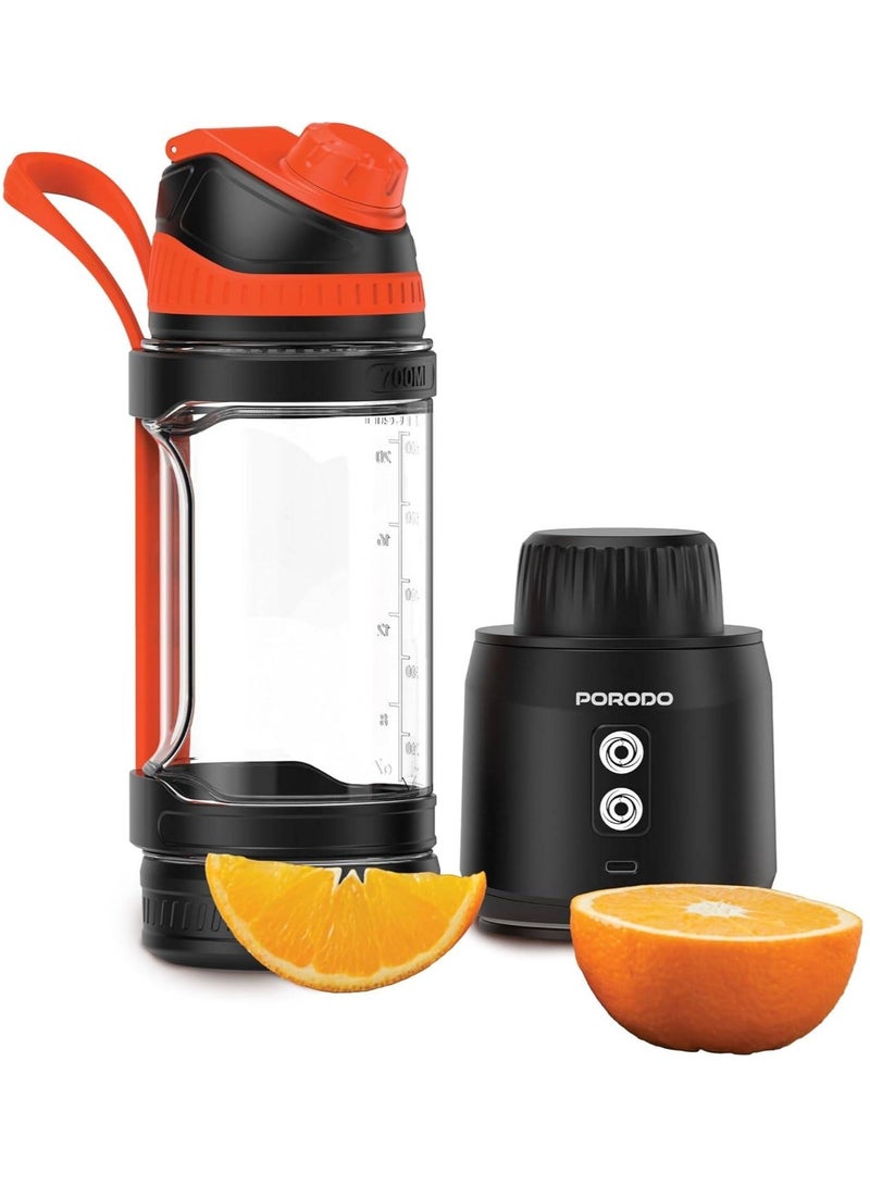 porodo Nutrimix 700ml Dual-Spin Portable Blender with Tritan Jar, Rechargeable - Black - Image 1