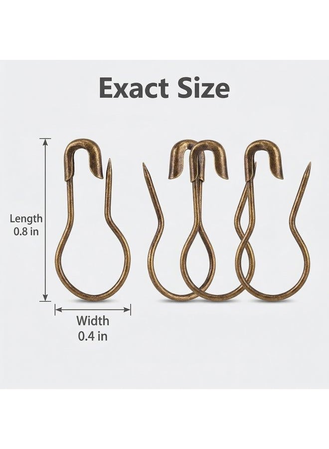 Elandy 500PCS Metal Thick Gourd Safety Pins-Steel Wire Pins Clothing Tag Pins Trimming Fastening Safety Locking Clip Buttons DIY Craft Sewing Home Accessories (Bronze) - Image 2