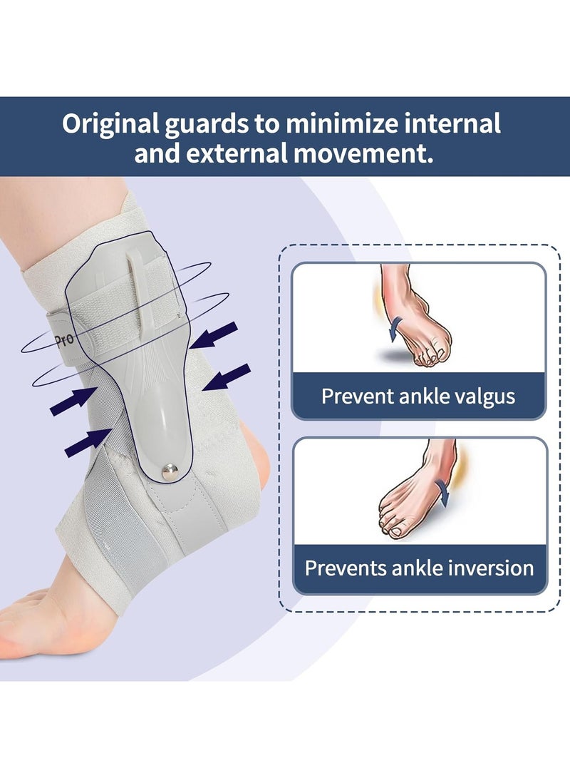 Bukela Ankle support, ankle brace with side stabilizers, adjustable ankle support, sprained ankle brace, suitable for ankle sprains, Achilles tendonitis, plantar fasciitis, injury recovery, ankle support for running, basketball, football, XL  - Image 2