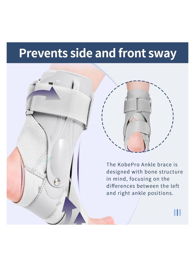 Bukela Ankle support, ankle brace with side stabilizers, adjustable ankle support, sprained ankle brace, suitable for ankle sprains, Achilles tendonitis, plantar fasciitis, injury recovery, ankle support for running, basketball, football, XL  - Image 3