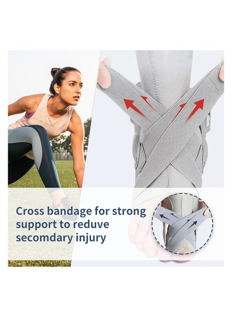 Bukela Ankle support, ankle brace with side stabilizers, adjustable ankle support, sprained ankle brace, suitable for ankle sprains, Achilles tendonitis, plantar fasciitis, injury recovery, ankle support for running, basketball, football, XL  - Image 4