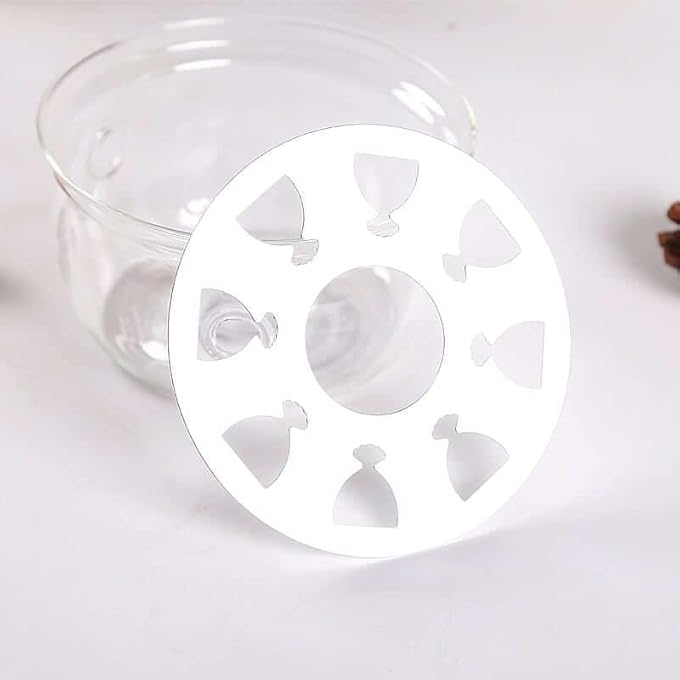 تيلاند مصنوع يدويًا من زجاج البورسليكات الشفاف المقاوم للحرارة، قاعدة تسخين زجاجية لإبريق الشاي المقاوم لتسخين الشاي أو المشروبات - Image 2