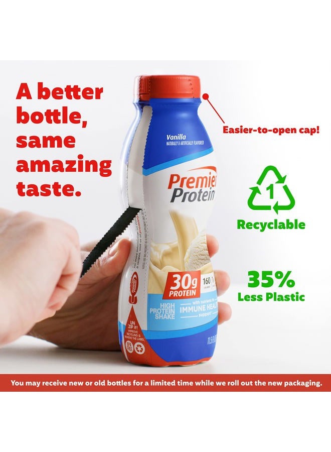 Premier Protein زجاجة مخفوقة، فانيليا، سائل، مسحوق، كيتو، 30 جرام بروتين، 1 جرام سكر، 24 فيتامين ومعادن، مغذيات لدعم صحة المناعة، 11.5 أونصة سائلة (عبوة من 12 قطعة) - Image 2