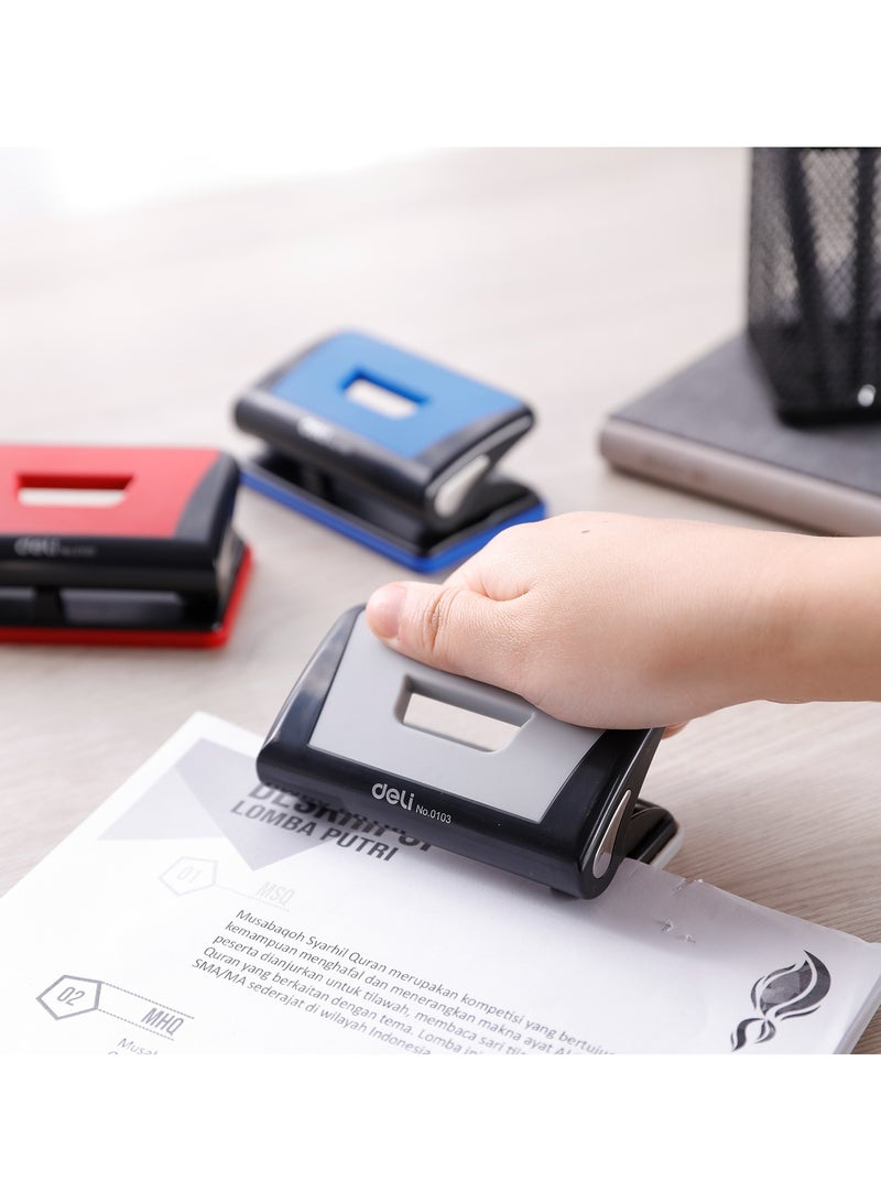 ديلي E0103 خرامة - 10 ورقات، 80 ملم، Φ6 ملم، رمادي/أزرق/أحمر - Image 4