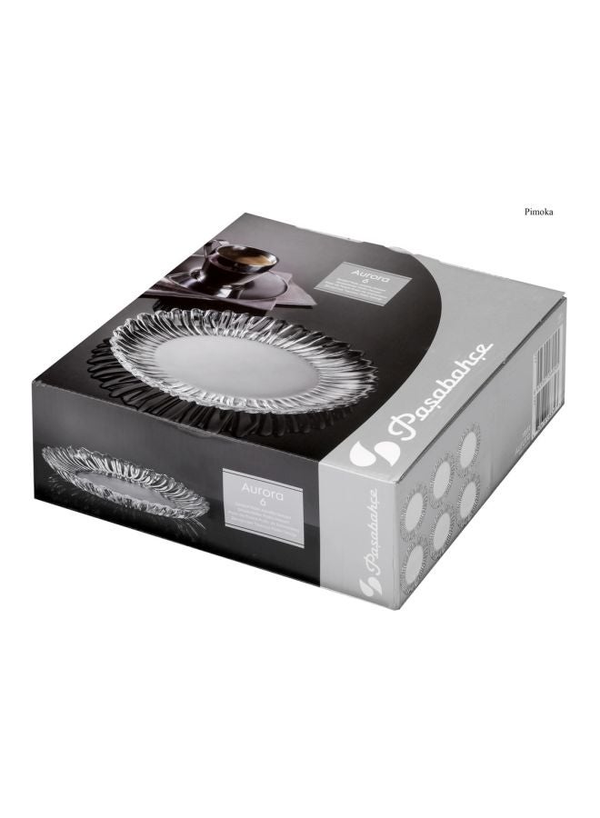 Pasabahce 6-Piece Aurora Dessert Plates Clear 6x205mm - Image 2