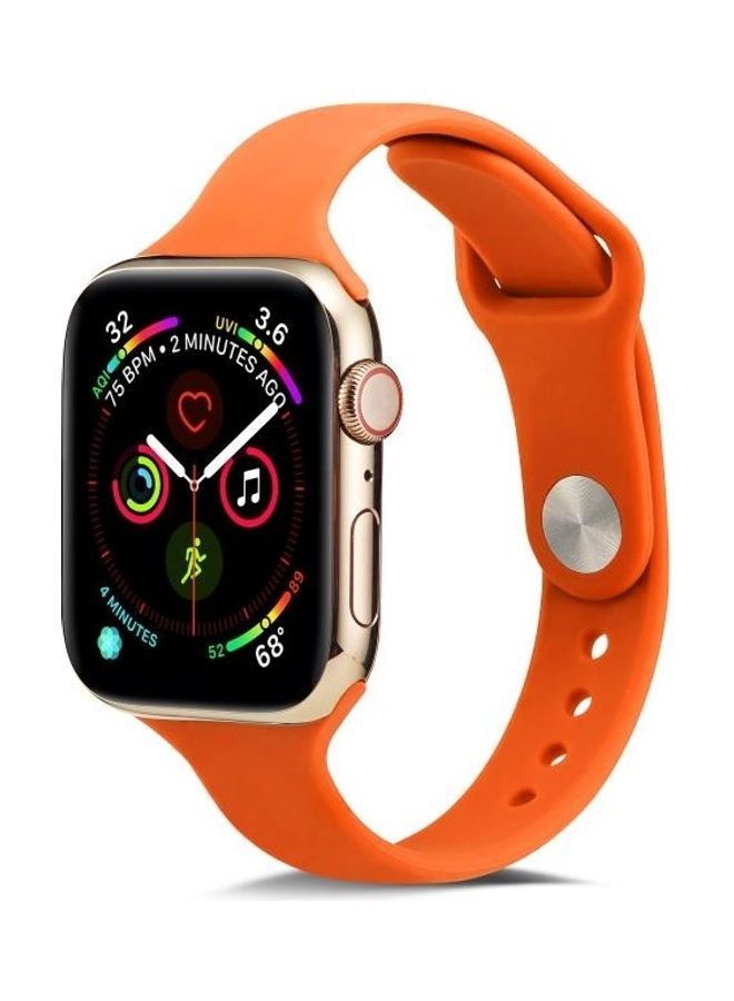 NIBEMINENT Replacement Wrist Strap For Apple Watch 5/4 44mm & 3/2/1 42mm Orange - Image 1