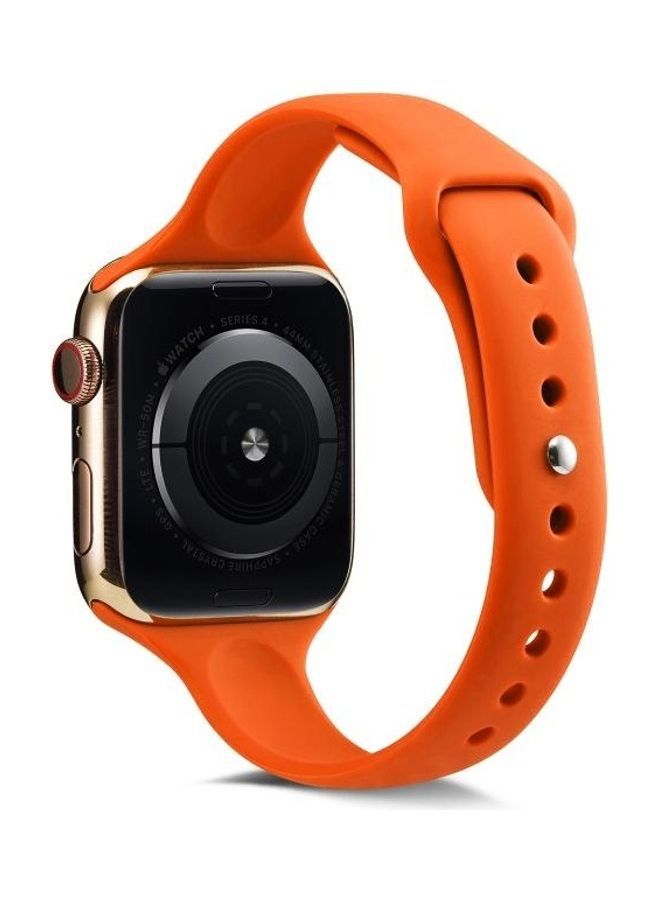 NIBEMINENT Replacement Wrist Strap For Apple Watch 5/4 44mm & 3/2/1 42mm Orange - Image 2