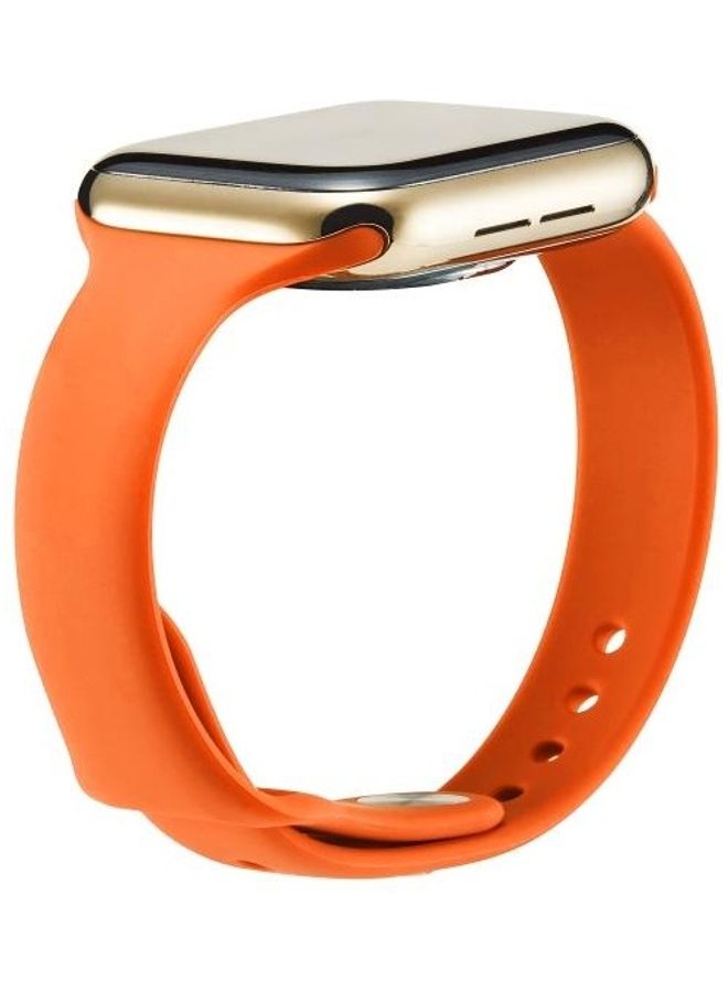 NIBEMINENT Replacement Wrist Strap For Apple Watch 5/4 44mm & 3/2/1 42mm Orange - Image 3