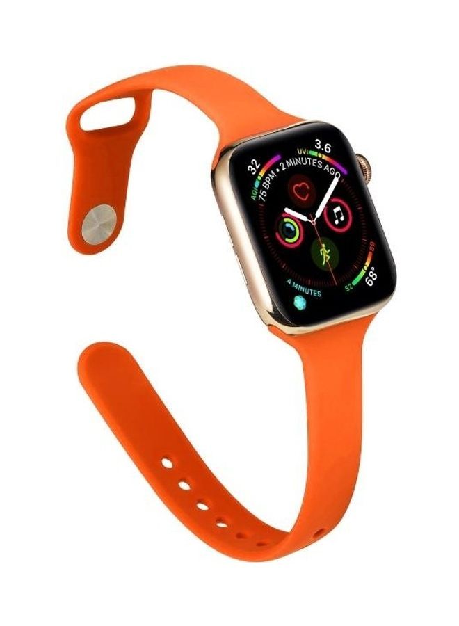 NIBEMINENT Replacement Wrist Strap For Apple Watch 5/4 44mm & 3/2/1 42mm Orange - Image 4