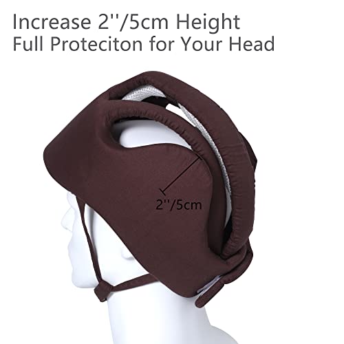 Cepairng Thick Protection Helmet for Elderly Youth Kids Adults,Head Protection for Elderly Falls,Soft Helmet for Epilepsy Seizures Prevent Head Injuries,Safety Bump Cap,for Home Gardening (Coffee Cloth Inner) - Image 4