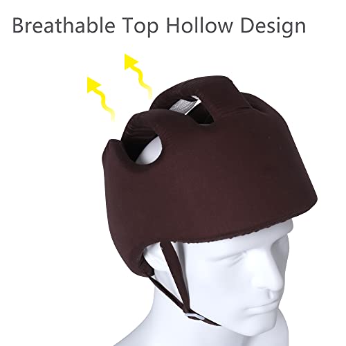 Cepairng Thick Protection Helmet for Elderly Youth Kids Adults,Head Protection for Elderly Falls,Soft Helmet for Epilepsy Seizures Prevent Head Injuries,Safety Bump Cap,for Home Gardening (Coffee Cloth Inner) - Image 3
