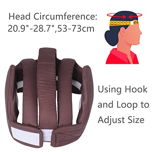 Cepairng Thick Protection Helmet for Elderly Youth Kids Adults,Head Protection for Elderly Falls,Soft Helmet for Epilepsy Seizures Prevent Head Injuries,Safety Bump Cap,for Home Gardening (Coffee Cloth Inner) - Image 5