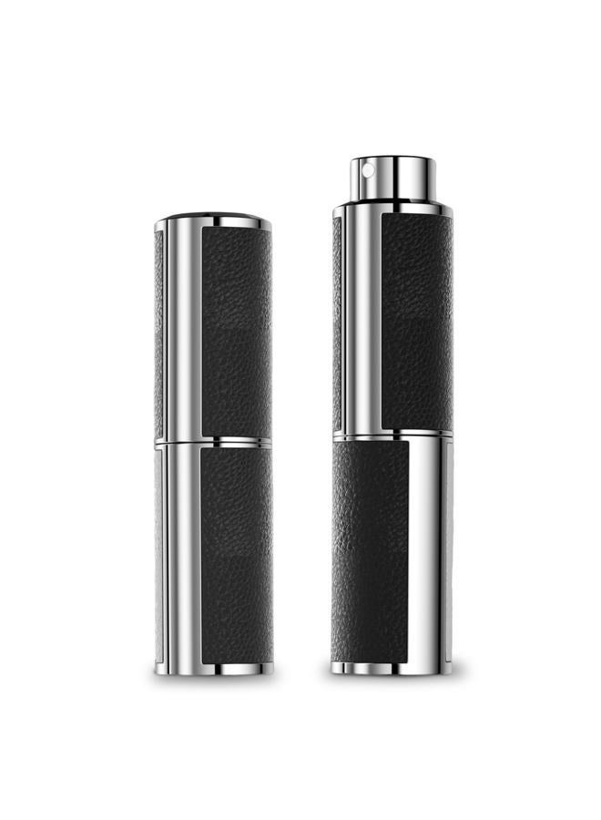 Vitog Perfume Refillable Bottle - 10ml Luxurious Cortical Pocket Travel Atomizer for Cologne and Perfume - Portable Dispenser for Women and Men, Black-1pcs, 0.3 Ounces - Image 1