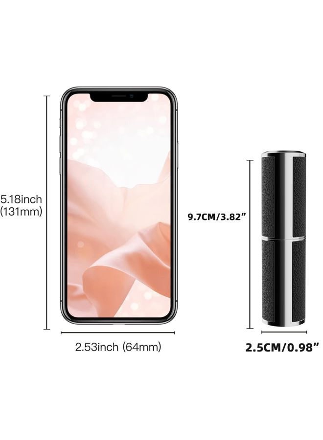 Vitog Perfume Refillable Bottle - 10ml Luxurious Cortical Pocket Travel Atomizer for Cologne and Perfume - Portable Dispenser for Women and Men, Black-1pcs, 0.3 Ounces - Image 2