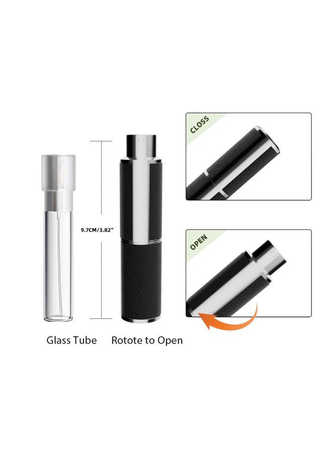 Vitog Perfume Refillable Bottle - 10ml Luxurious Cortical Pocket Travel Atomizer for Cologne and Perfume - Portable Dispenser for Women and Men, Black-1pcs, 0.3 Ounces - Image 3