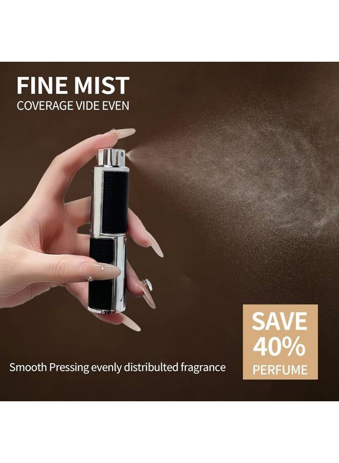 Vitog Perfume Refillable Bottle - 10ml Luxurious Cortical Pocket Travel Atomizer for Cologne and Perfume - Portable Dispenser for Women and Men, Black-1pcs, 0.3 Ounces - Image 5