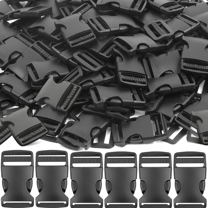 YGDZ 1 Inch Plastic Buckles, 80 Side Release Strap Buckles and Slides Parachute Buckles for DIY Backpack Luggage Strap - Image 1