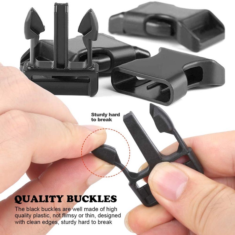 YGDZ 1 Inch Plastic Buckles, 80 Side Release Strap Buckles and Slides Parachute Buckles for DIY Backpack Luggage Strap - Image 3