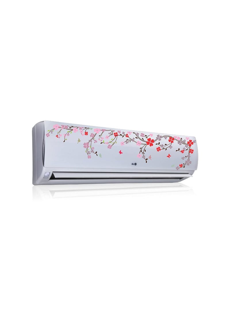 Sticker Studio Sticker Studio Floral AC Sticker Wall Fridge Switchboard Sticker Panel Sticker Multicolor PVC Vinyl Matte Sheet Size 93 Cm X 18 Cm 