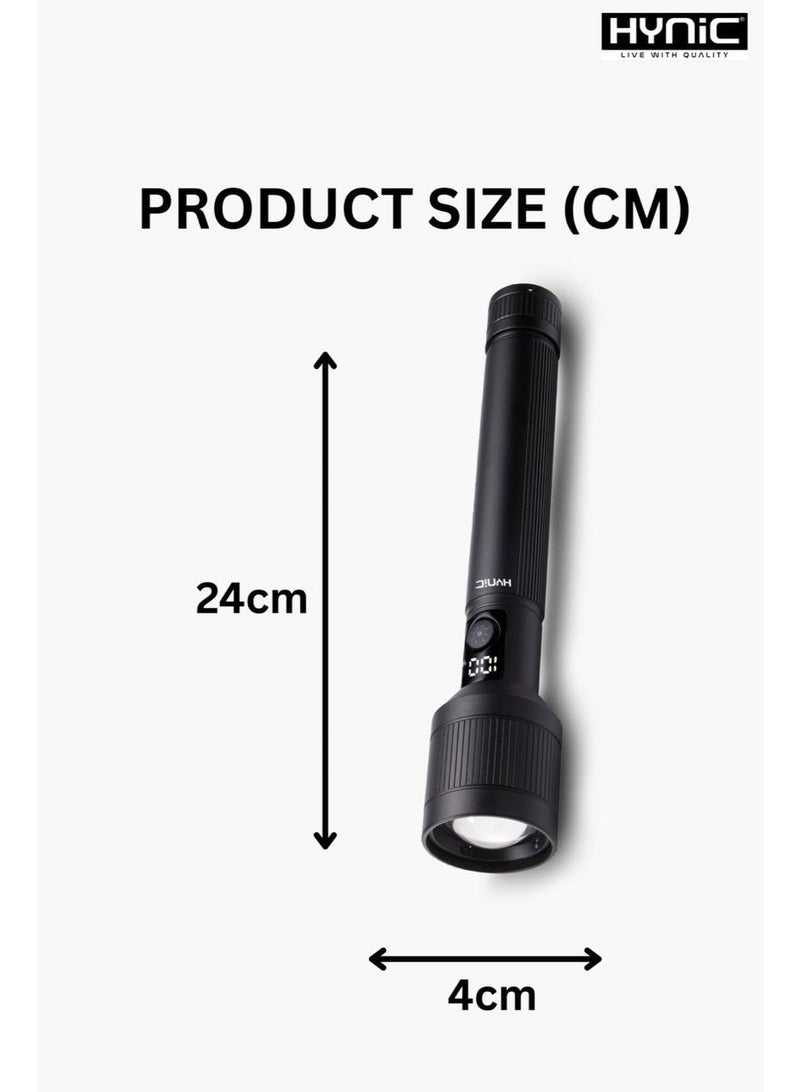 هاينك مصباح LED فائق السطوع – 600 لومن، بطارية قابلة لإعادة الشحن بسعة 10000 مللي أمبير مع شاشة طاقة رقمية وشعاع قابل للتكبير - Image 4