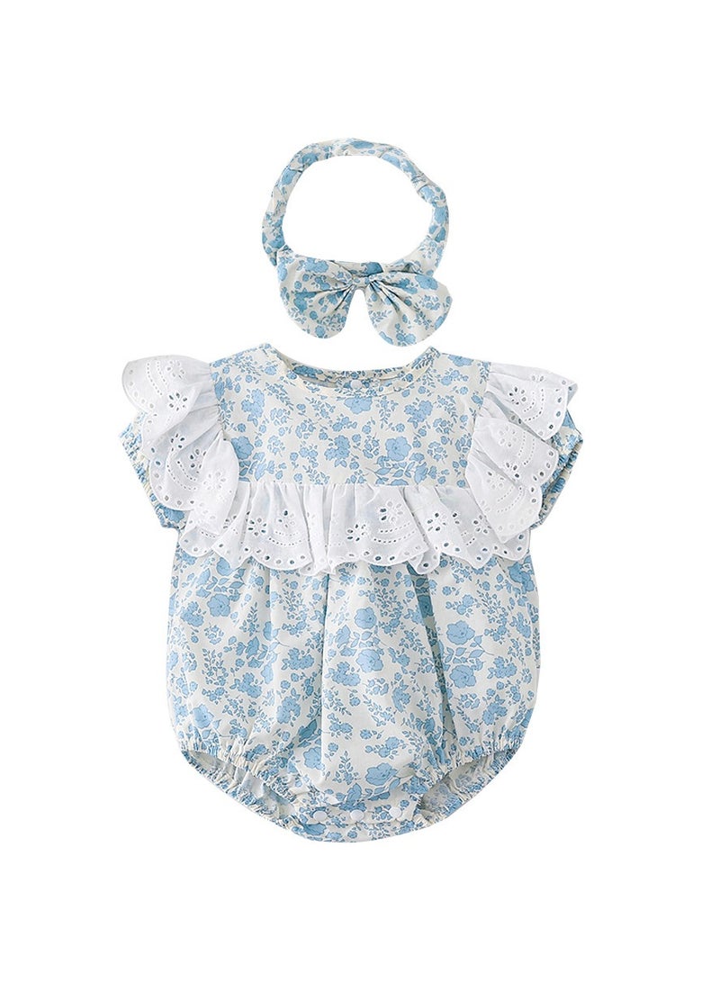 Newborn Baby Girl Rompers Dress Unique Summer Clothes Cotton Bodysuit with Headband for Gift 0-18 Months - Image 1