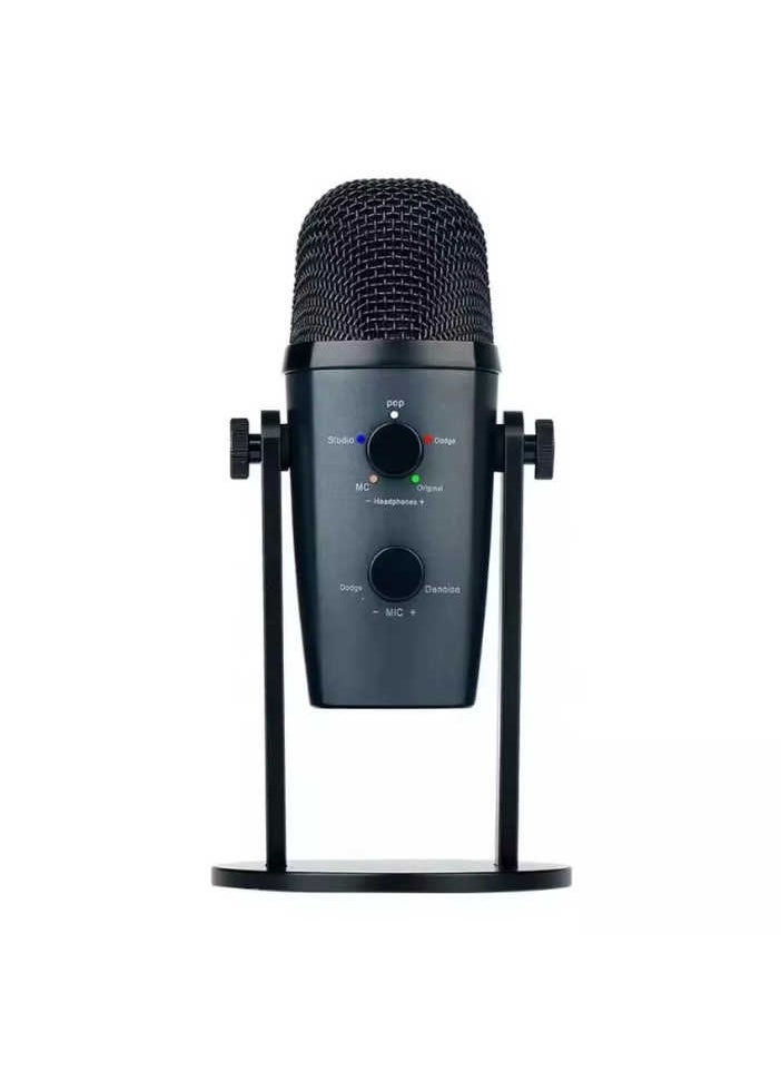 MC-PW10 Professional USB Microphone – Cardioid Condenser Mic with Noise Reduction, 4 Recording Modes, 3.5mm Headphone Monitoring, Plug-and-Play for PC, Mac, and Mobile – Ideal for Streaming, Podcasting, Gaming, and Voiceovers