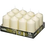 BOLSIUS Ivory Pillar Candles - 12 Pack -30 Long Burning Hours Candle Set - 4.75-inch x 2.25-inch Dripless Candle - - Image 1