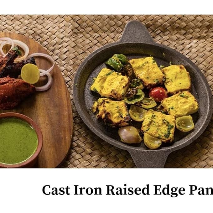 ايدا مقلاة AdachattiDosa من الحديد الزهر تم تحضيرها مسبقًا للطهي التقليدي لدوسا تشاباثي روتي أومليت بيتزا قلي سمك أبام، 10 بوصة أسود - Image 4