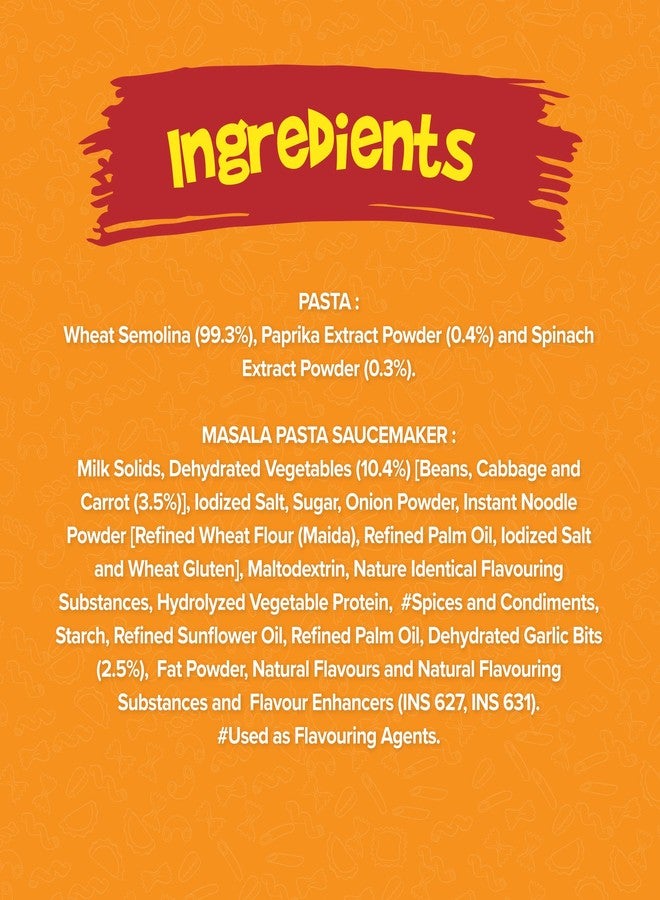 Sunfeast Yippee! Tricolor Pasta|Masala|Soft & Creamy Pasta|Instant Pasta Made with Suji/ Rava 74.7g - Image 4