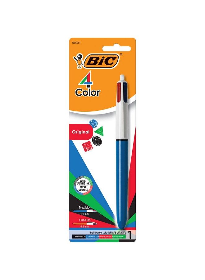 Bic قلم حبر جاف متوسط الرأس، 4 ألوان، حبر متنوع، عبوة واحدة - Image 1