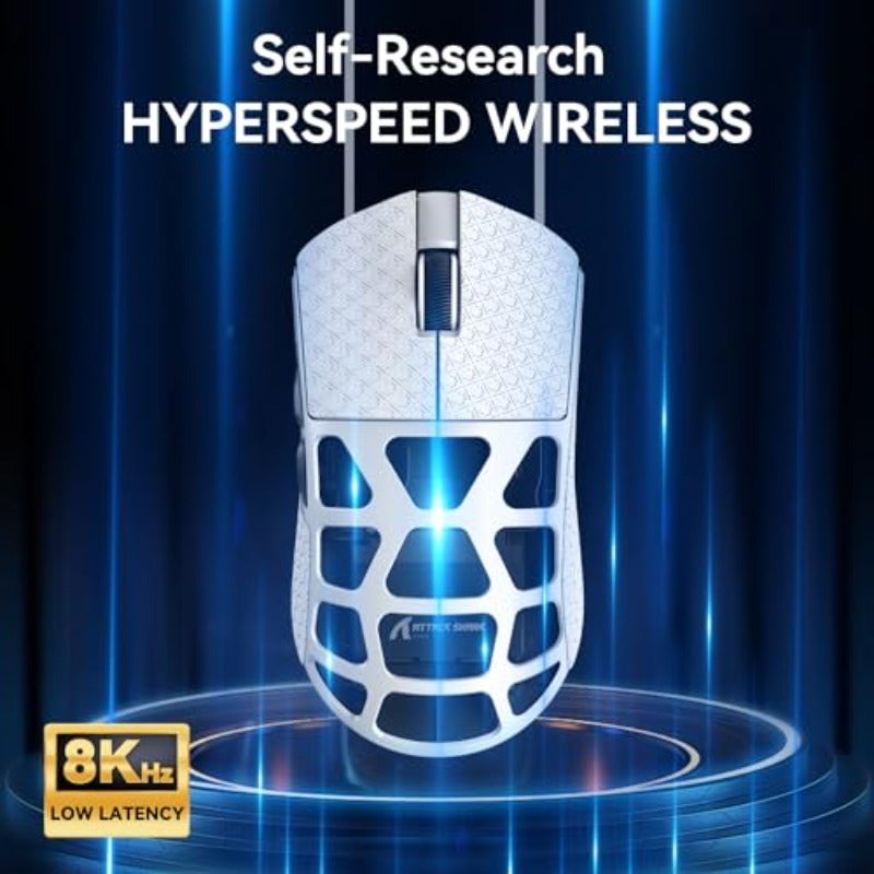 ATTACK SHARK R3 Magnesium Alloy Mouse Wireless 8K Mouse 46g SUPERLIGHT Mouse PixArt PAW3395 Gaming Sensor BT 2.4G Wired Gaming Mouse Adjustable DPI 26000 Office Mice for Win11 Xbox PS Mac -White - Image 5