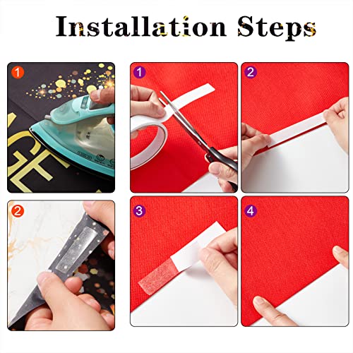 Timtin Red Carpet Runner 2.6 x 15 ft Christmas Not Slip Red Aisle Runner VIP Stage Door Entrance Cover Movie Theme Party Accessory 55 GSM Thickness with Carpet Tape for Film Carnival Wedding Decor - Image 4