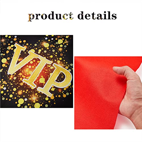 Timtin Red Carpet Runner 2.6 x 15 ft Christmas Not Slip Red Aisle Runner VIP Stage Door Entrance Cover Movie Theme Party Accessory 55 GSM Thickness with Carpet Tape for Film Carnival Wedding Decor - Image 3