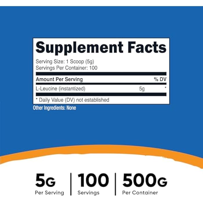 Nutricost Pure L-Leucine Powder 500 Grams - Image 2