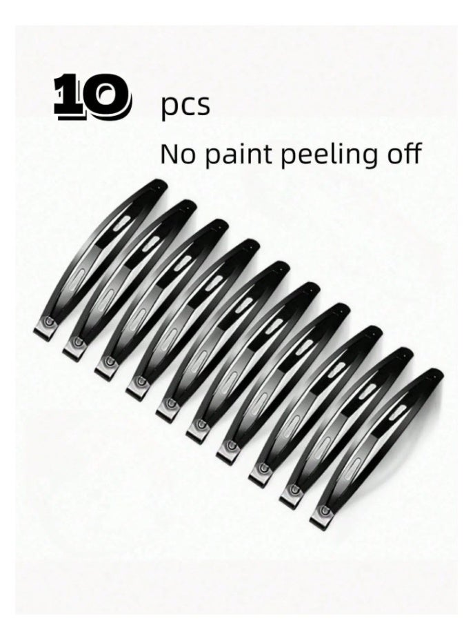 10Pcs Thick Matte Black Hair Clips - Image 2