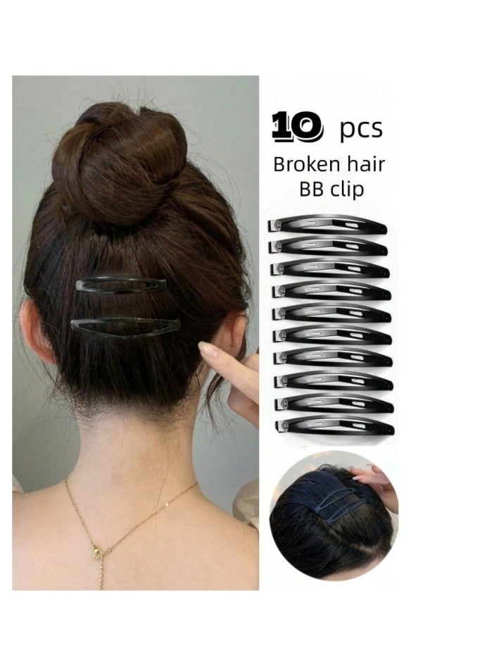 10Pcs Thick Matte Black Hair Clips - Image 1