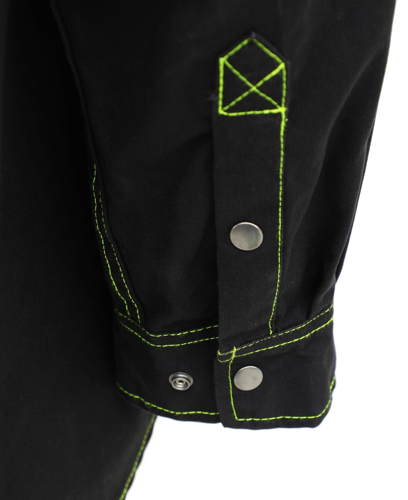 BOCOMAL FR Shirts for Men Snaps Down 7.5oz Water Repellent Fire Resistant Welding Jackets-NFPA2112 CAT2 Black - Image 5