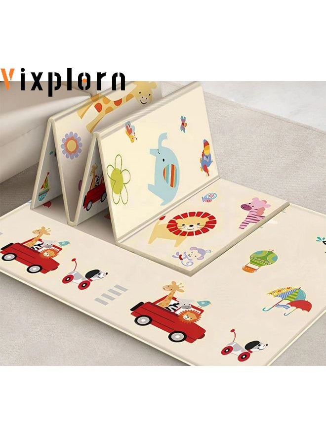Vixplorn Large waterproof soft baby play mat, baby floor mat, foldable baby play mat, indoor and outdoor reinforced crawling mat, suitable for home, kindergarten, outdoor and travel use (Size：180*100*1cm)  - Image 1