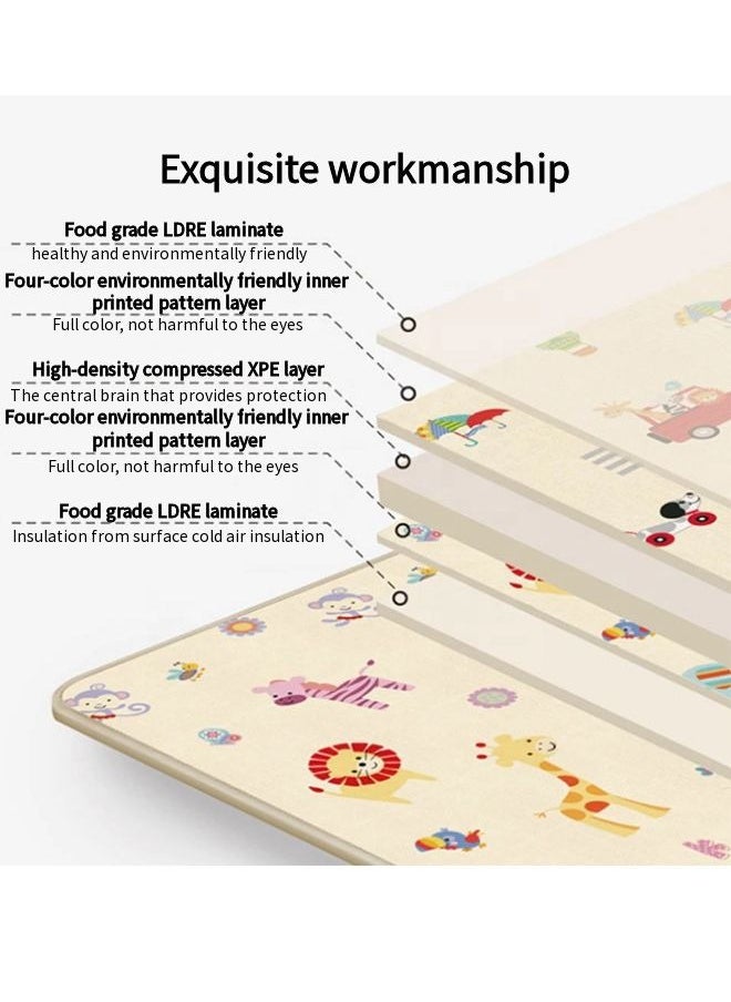 Vixplorn Large waterproof soft baby play mat, baby floor mat, foldable baby play mat, indoor and outdoor reinforced crawling mat, suitable for home, kindergarten, outdoor and travel use (Size：180*100*1cm)  - Image 4