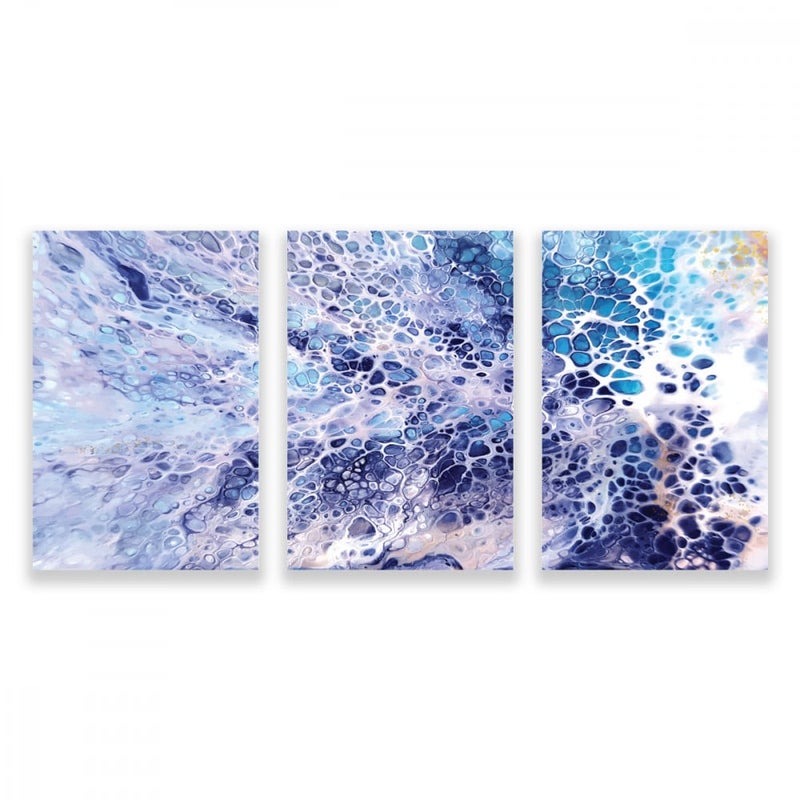 ماركتنا ثلاث لوحات قماشية مودرن بتصميم رسم تجريدي مع برواز مجوف مقاس (90×40) ثلاث قطع - Image 1