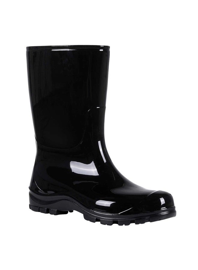 Asgard Women's Mid Calf Rain Boots Short Rubber Boots Waterproof Garden Shoes for Ladies Black 39 (8.5) - Image 3