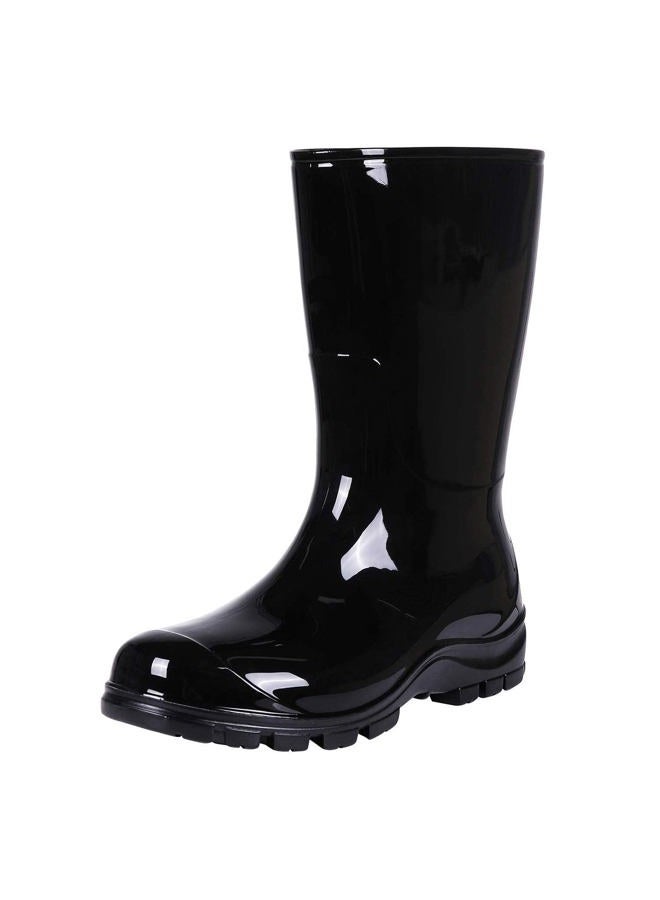 Asgard Women's Mid Calf Rain Boots Short Rubber Boots Waterproof Garden Shoes for Ladies Black 39 (8.5) - Image 1