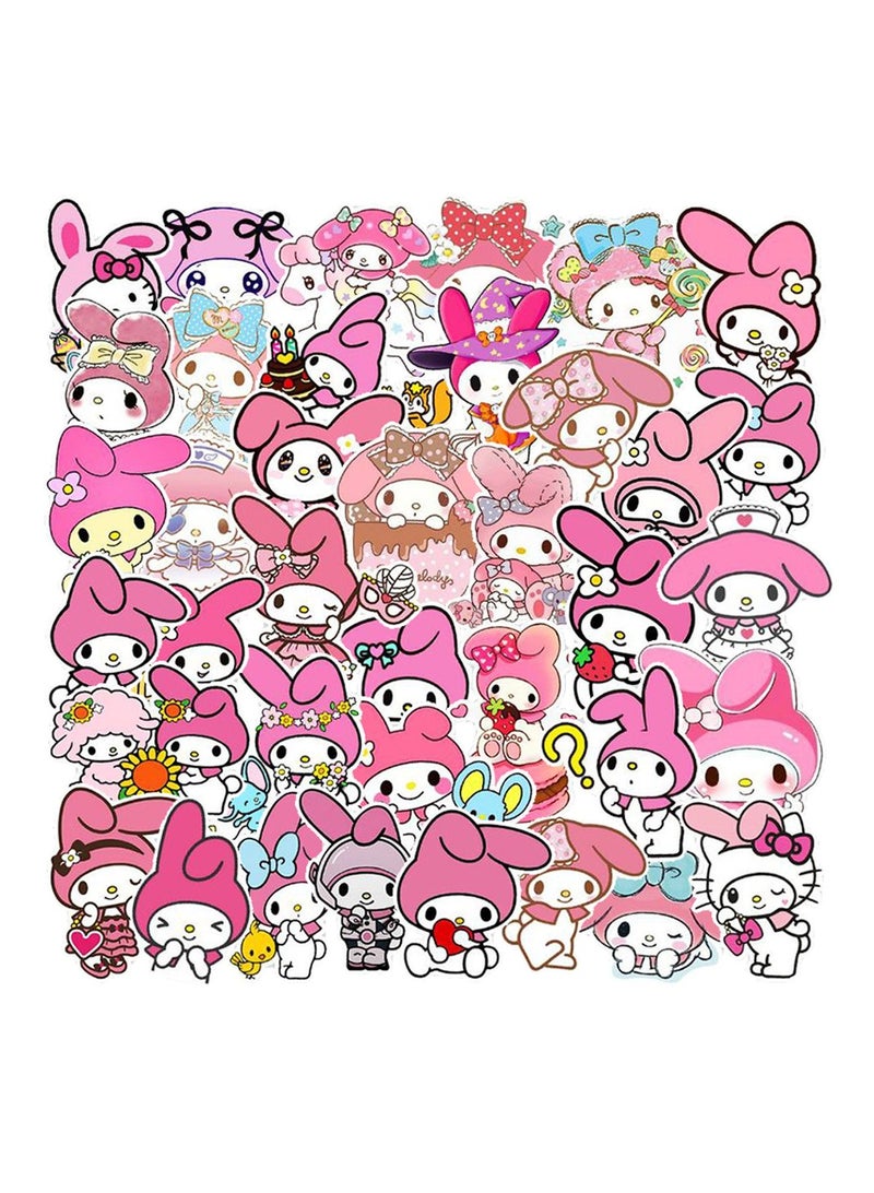 50-Piece My Melody Stickers Waterproof Cartoon Vinyl Stickers for Laptop - Image 1