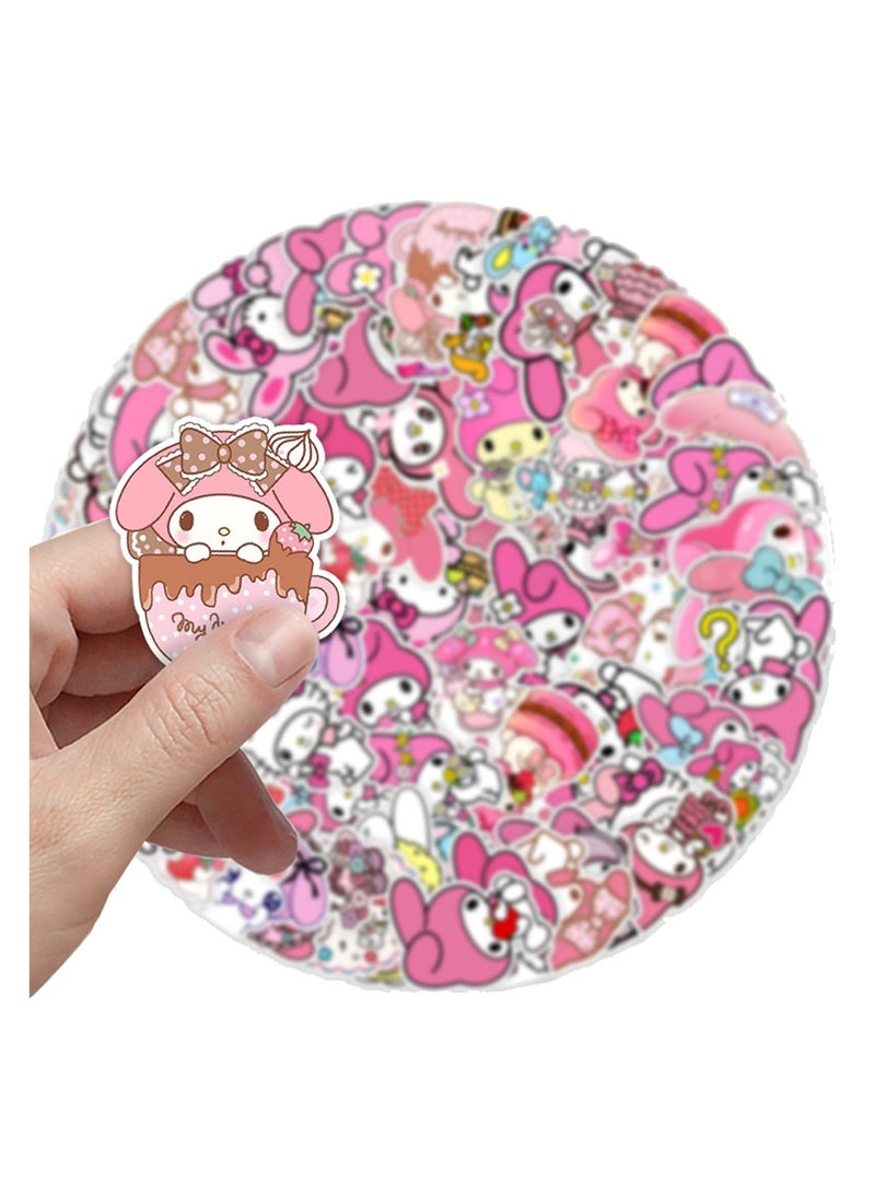 50-Piece My Melody Stickers Waterproof Cartoon Vinyl Stickers for Laptop - Image 5