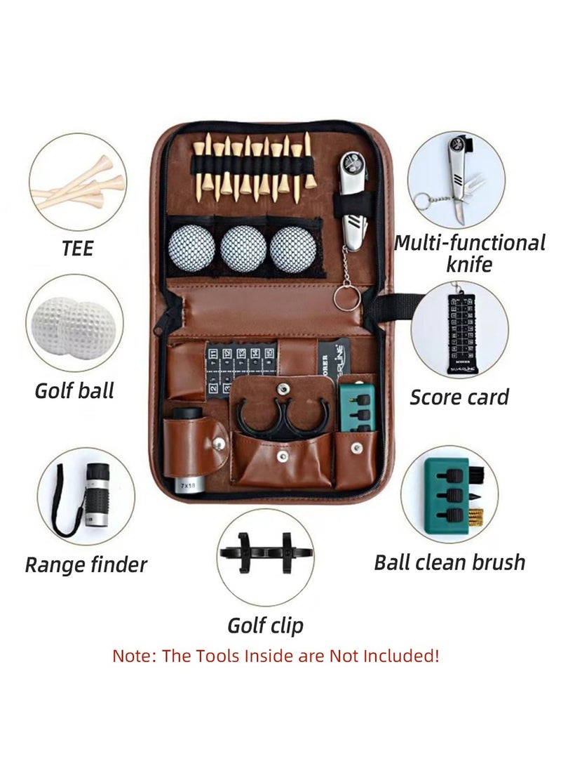 Excefore Golf Accessory Case PU Golf Accessories Bag, Hard Case Organizer with Storage Slots for Tees, Divot, Ball Markers and Golf Essentials, Golf Gifts for Golfers - Image 2