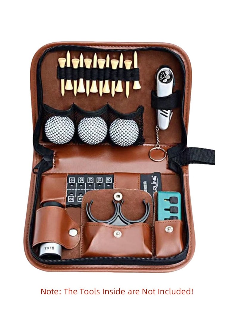 Excefore Golf Accessory Case PU Golf Accessories Bag, Hard Case Organizer with Storage Slots for Tees, Divot, Ball Markers and Golf Essentials, Golf Gifts for Golfers - Image 3